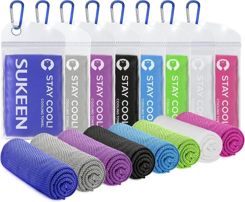 Vista 13 de Sukeen Toallas de enfriamiento para cuello y cara (40" x 12"), paquete de 6 toallas de enfriamiento, toallas de enfriamiento de microfibra