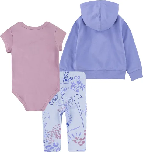 Vista 2 de Nike Conjunto de 3 piezas con estampado de garabatos y leggings para niñas y niñas