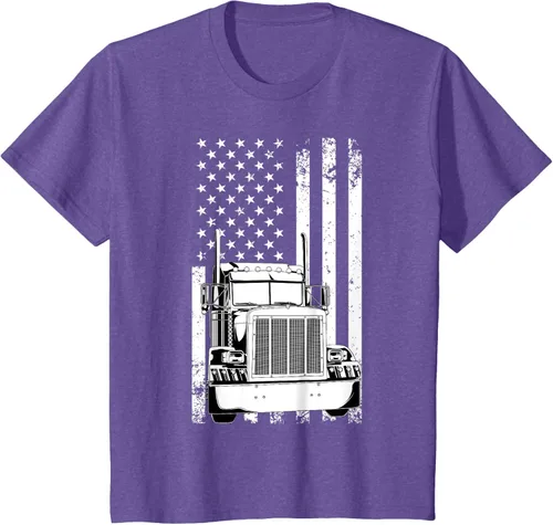 Vista 36 de Camión conductor bandera americana camionero vintage hombres mujeres regalo camiseta
