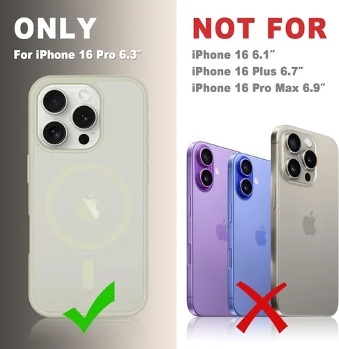 Vista 955 de Funda para Google Pixel 10 Pro XL, cubierta magnética mate, color negro Fit for MagSafe, Screen Protector included, Shockproof Military Grade