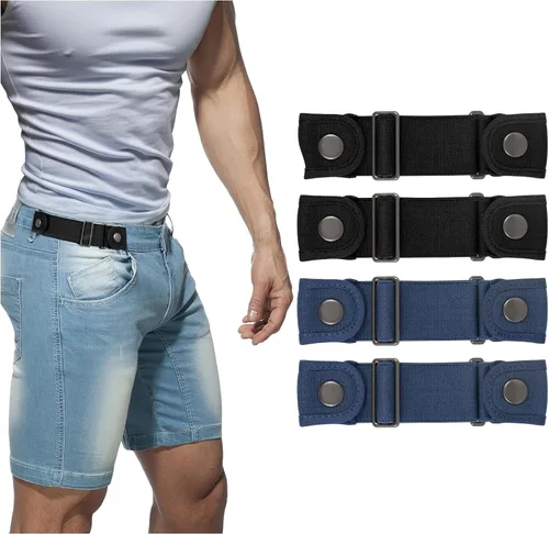 Vista 8 de BELTROAD Cinturones sin hebilla para hombres y mujeres, cinturón lateral sin hebilla, cinturón elástico ajustable invisible sin hebilla