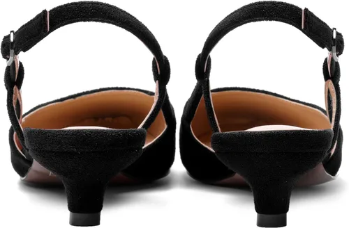 Vista 4 de ROSERWISH Zapatos de vestir de gamuza con punta cuadrada para mujer, para boda, fiesta, cómodos, gatitos, tacón bajo, zapatos de vestir de 1.5