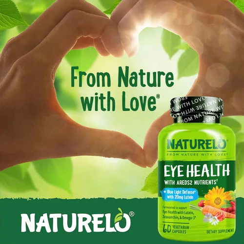 Vista 5 de NATURELO Vitaminas para los Ojos - Fórmula AREDS 2 Nutrientes con Luteína, Zeaxantina, Vitamina C, E, Zinc, Más DHA - Suplemento para Ojos Secos