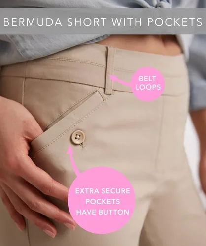Vista 5 de Rekucci, bermudas modernas con bolsillos para mujer