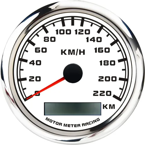 Vista 21 de MOTOR METER RACING W PRO 85mm 3-3/8" 2 en 1 Velocímetro GPS Tacómetro Odómetro Digital Kilometraje y Medidor de Viaje con Señal de Giro y Luz Alta