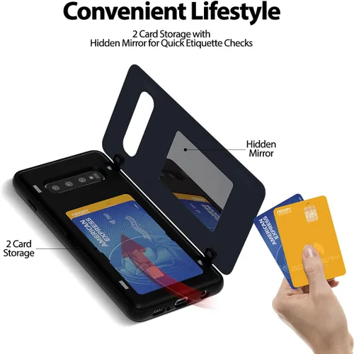 Vista 3 de GOOSPERY Parachoques magnético para puerta compatible con Galaxy S10 Plus, tarjetero y cartera, fácil imán de cierre automático, protección de doble