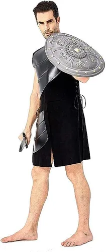 Vista 7 de Pexlaxy Chalecos medievales sin mangas para hombre, disfraz renacentista victoriano, chalecos