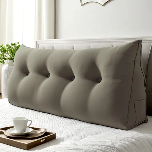Vista 28 de WOWMAX Almohada ergonómica para cabecero para cama de tamaño matrimonial, almohadas tapizadas multifuncionales para cabecero, tableros portátiles