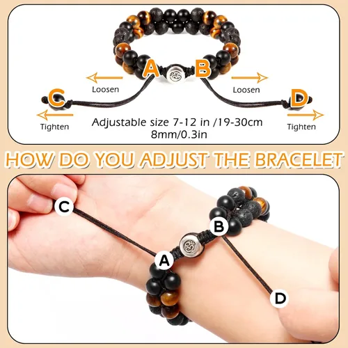 Vista 18 de Triple Protection Bracelet - for Protect & Balance - Energy Crystal Handmade Bracelets for Men Women