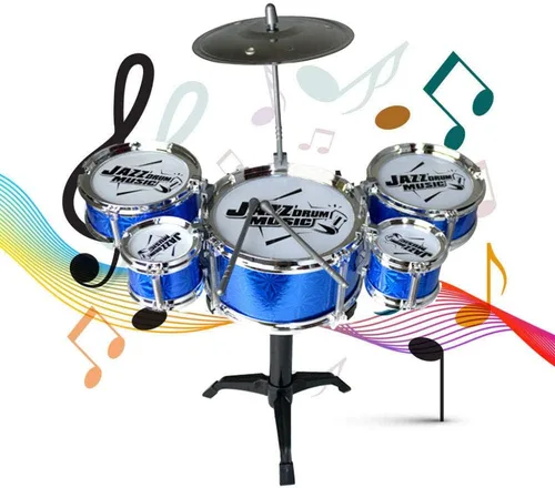 Vista 6 de Juego de tambor para niños, instrumento de percusión educativo para niños, juguete estimulante de la creatividad de los niños, juguete de jazz
