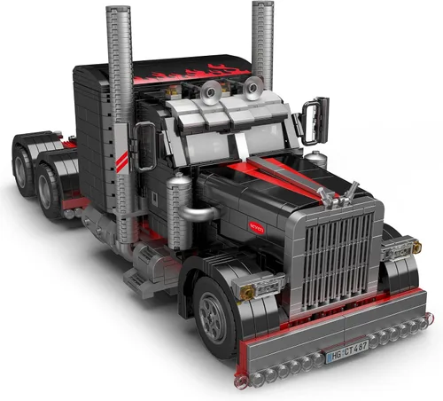Vista 4 de Mould King 10037 Technique US Truck The Black Monster Modelo, Kit de coche deportivo con tecnología creativa, exhibición para coleccionistas