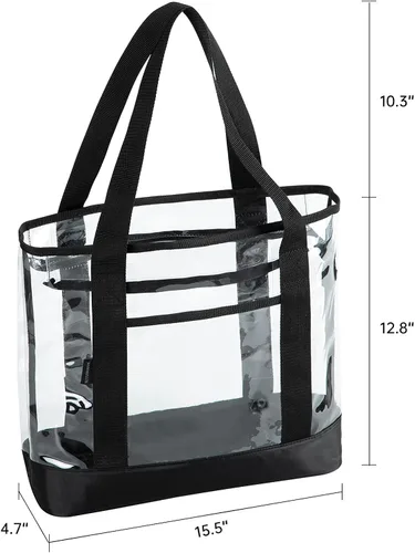 Vista 2 de BORMELUN Clear Totes Bag - Bolso grande de hombro transparente para mujer color negro