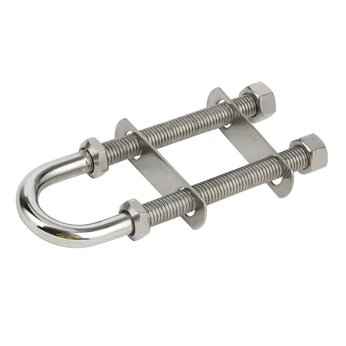 Vista 7 de Amarine Made Par de pernos en U de acero inoxidable para barcos marinos (plata, 3/8 pulgadas de diámetro - 3-1/2 pulgadas de longitud de rosca)