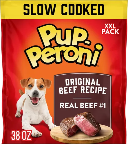 Vista 23 de Pup-Peroni Golosinas para perros, sabor original a tocino, 5.6 onzas (paquete de 8), hechas con tocino real