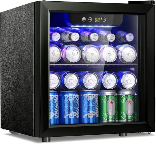Vista 9 de Antarctic Star Refrigerador de Bebidas de 18L, Enfriador de 24 Latas, Mini Refrigerador con Compresor Silencioso, Luz LED, Refrigerador Pequeño