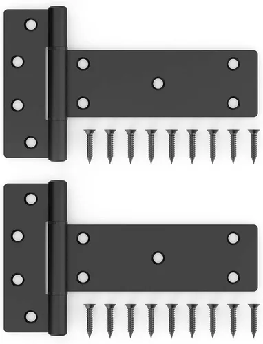 Vista 2 de National Hardware N166-035 Bisagras industriales para puerta en T de 6 pulgadas, paquete de 2 unidades de capacidad de 48 libras por bisagra