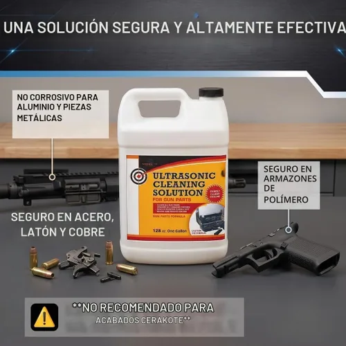 Vista 4 de Solución limpiadora de pistolas UltraSonic para limpieza de piezas de armas, concentrado