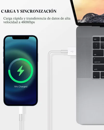 Vista 5 de Uzento Cable de carga para iPhone, paquete de 3 cables USB a Lightning originales con certificación Apple MFI de 3 pies, cable de carga rápida