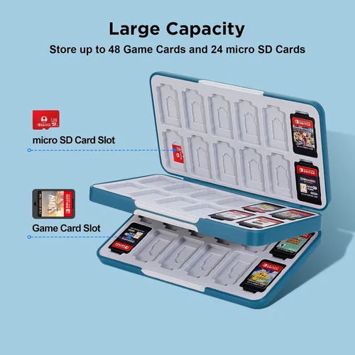 Vista 2 de JINGDU 48-Slot Switch Game Card Case Compatible with Switch Game Cards & micro SD Cards, the Games Holder Organizer Suitable for Switch, Lite & OLED