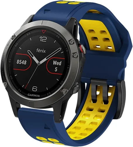 Vista 2 de REYDA Correa de silicona compatible con Garmin Fenix 8 Pro/8/E 1.850 in, 0.866 in, correa de reloj de ajuste rápido, suave, flexible, correa de Azul