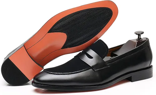 Vista 2 de Mocasines para hombre, zapatos de conducción de cuero, zapatos formales, cómodos zapatos de boda, antideslizantes, zapatos Oxford de negocios