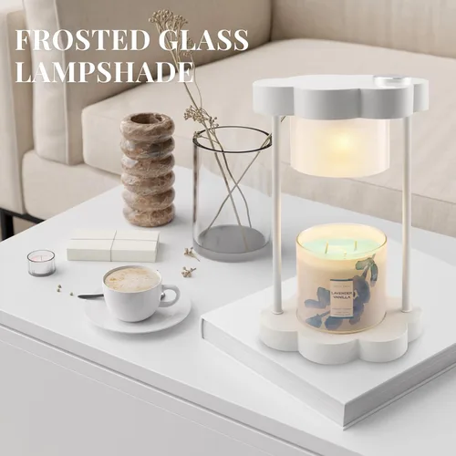 Vista 6 de Lámpara calentadora de velas con regulador, temporizador de 0 a 6 horas, compatible con velas de tarro grande Yankee Candle, regalo de decoración