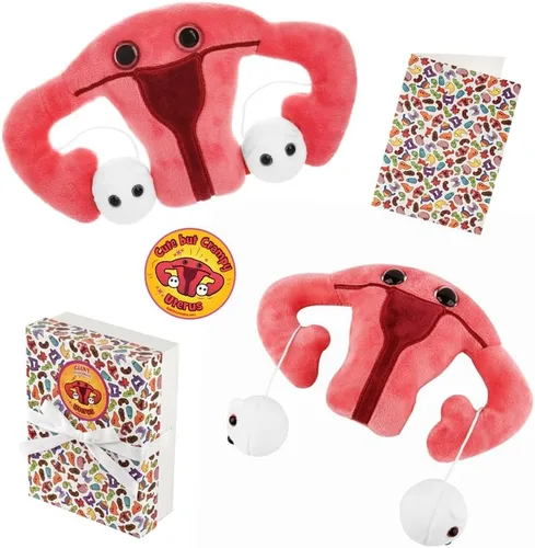 Vista 9 de GIANT MICROBES Juguete de peluche de útero, regalos de histerectomía, conciencia de endometriosis, regalos feministas, regalo de fertilidad, regalo
