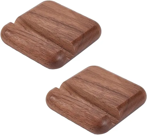 Vista 6 de Soporte rectangular de madera para teléfono móvil, soporte para teléfono celular, soporte universal para teléfono celular, 1 unidad, 5.55 x 3.15 x