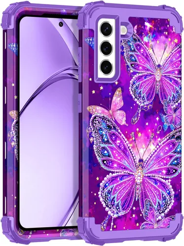 Vista 44 de Rancase para Galaxy S25, Funda de tres capas, protección resistente a los golpes, paraguas de plástico duro + funda protectora de goma de silicona