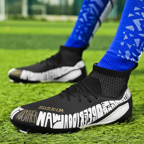 Vista 3 de LIULIULIFE Zapatos de fútbol para hombre, zapatos de fútbol para niños, zapatos de fútbol atléticos juveniles, zapatos de fútbol para estudiantes