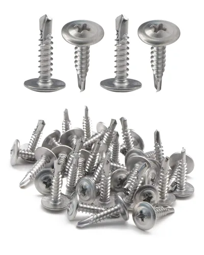 Vista 8 de Tornillos autorroscantes #8 x 1/2 pulgada para tornillos de metal de cabeza de armadura grande, 50 tornillos de madera a metal de acero inoxidable