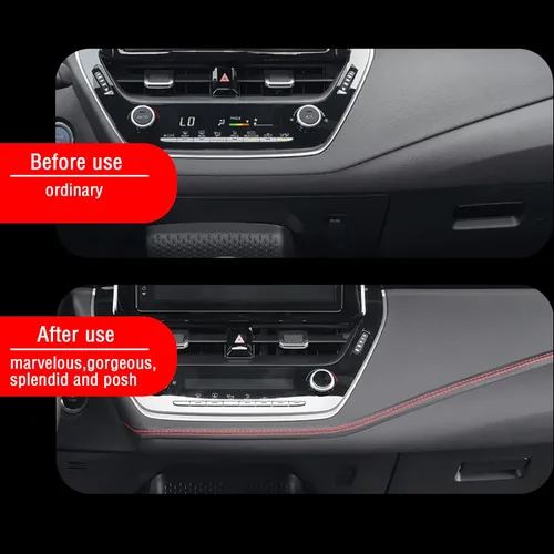 Vista 3 de jeseny Paquete de 1 tira de moldura interior de automóvil, línea de moldura de cuero para moldura de automóvil, tiras de costura para tablero