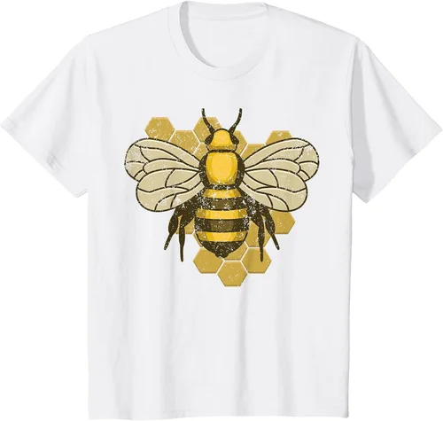 Vista 25 de Retro Beekeeper Beekeeper Honey Bumblebee Vintage Saves Bees T-Shirt Asphalt Grey