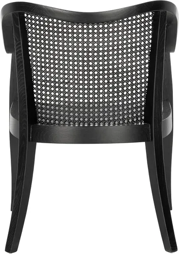 Vista 5 de SAFAVIEH Home Collection - Silla de comedor Maika de madera maciza negra y ratán de caña, totalmente montada (DCH9500C)