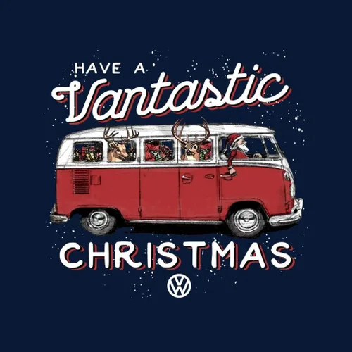 Vista 2 de Volkswagen Have A Vantastic Christmas Camper - Camiseta para hombre