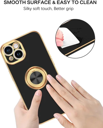 Vista 7 de BENTOBEN Funda compatible con iPhone 15, funda para teléfono iPhone 15, ajuste delgado, soporte de anillo de 360°, soporte magnético para automóvil