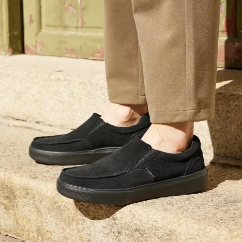 Vista 7 de OrthoComfoot Mocasines ortopédicos sin cordones para hombre mocasines casuales con soporte de arco para fascitis plantar, cómodos zapatos de vestir