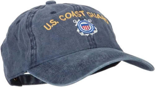 Vista 5 de Gorra de sarga de algodón lavado bordado con logotipo de la Guardia Costera de EE. UU.