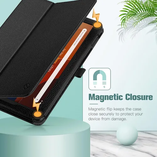 Vista 5 de Fintie - Funda tipo libro para tableta Amazon Fire HD 10 y Fire HD 10 Plus (solo compatible con versión de 11ª generación 2021), Funda de pie