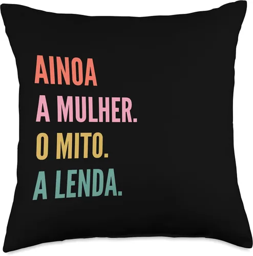 Vista 4 de Funny Portuguese First Name Design - Ainoa Throw Pillow