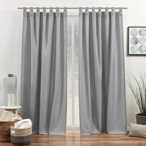 Vista 10 de Exclusive Home Curtains Loha Tuxedo - Par de paneles de cortinas con pestaña superior, 54 x 84 pulgadas, perla negra