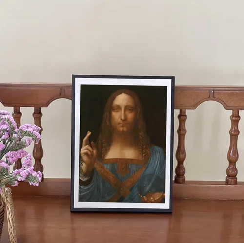 Vista 3 de YAYOU Pintura de diamante 5D Salvator Mundi, pintura con diamantes, arte de diamantes de bricolaje, religión Jesús, kits de pintura por números
