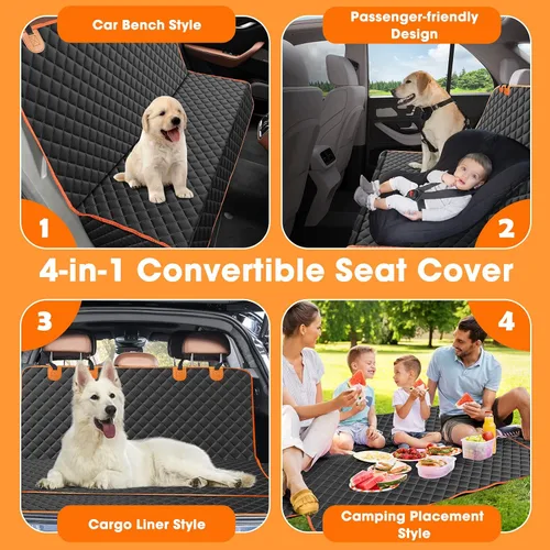 Vista 3 de MIXJOY Funda de asiento para perro para asiento trasero, fundas impermeables para asientos de perros, protector de asiento de automóvil para perros