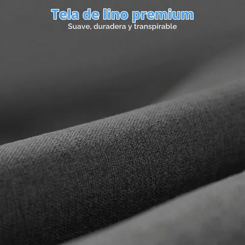 Vista 4 de Mjkone Juego de 2 Piezas para Sala de Estar, Sofá Seccional, Juego de Sofá y Silla, Sofá Moderno de Lino con Marco de Madera y Patas