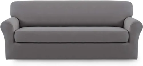 Vista 28 de Easy-Going - Funda elástica de microfibra de 2 piezas para sofá, funda suave de elastano, lavable, parte inferior elástica, protector para muebles