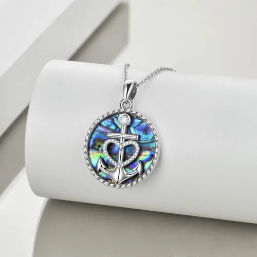 Vista 4 de SHEAISRS Moon Sun Star Necklace 925 Sterling Silver Abalone Shell Celestial Jewelry Gift for Women