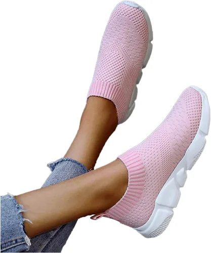 Vista 2 de JWSVBF Cute Sneakers for Women Trendy Knit Mesh Women Comfortable Sandals Wide Wedge Casual Shoes Unisex Fashion Summer
