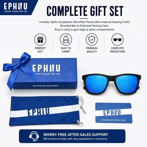 Vista 8 de EPHIU Polarized Sports Sunglasses for Men Women Lightweight TR90 Running Sunglasses with UV400 TAC Lenses for Cycling Fishing