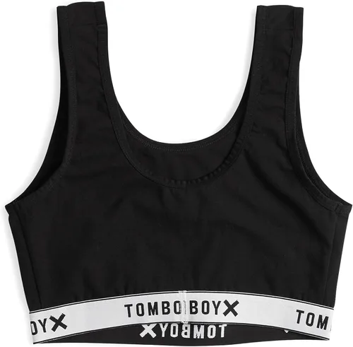 Vista 2 de TomboyX Brasier suave, bralette de algodón con cuello redondo para mujer, sin relleno, de bajo impacto, (XS-6X)