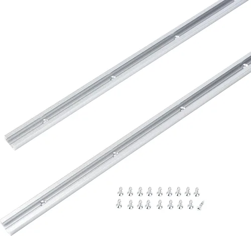 Vista 12 de T Track Kit de intersección de 3 pulgadas con tornillos para madera, perfil de doble corte con orificios de montaje preperforados, carpintería